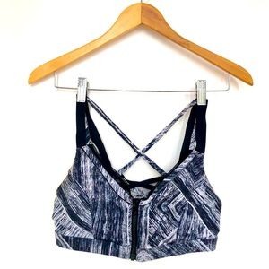 Lululemon Zip Front Sports Bra in Black & White